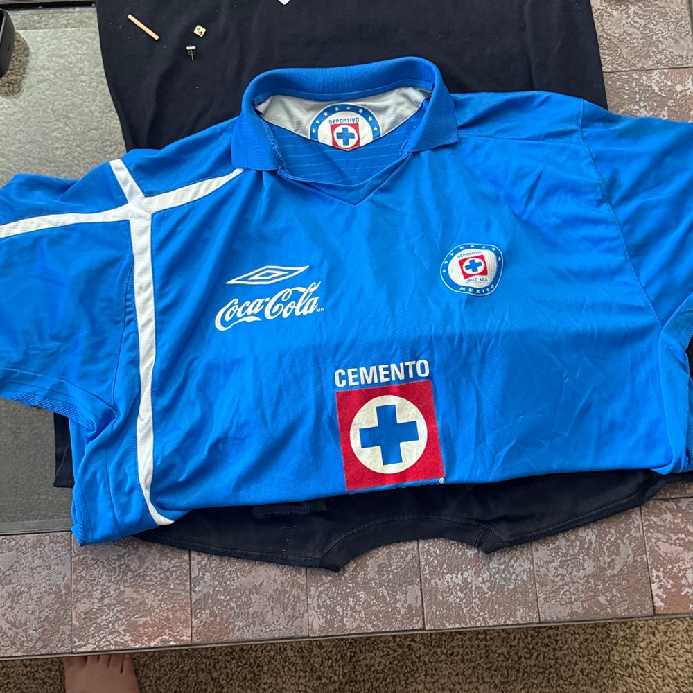 Umbro Blue Soccer Jersey with Logos